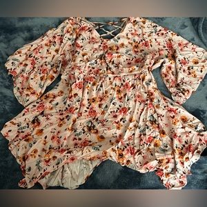 Beautiful Pink Shark Bite Babydoll Torrid Top